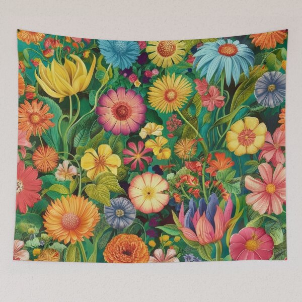 Item preview,  A colorful landscape with diverse and cheerful flowers designed and sold by NiRia Spot.