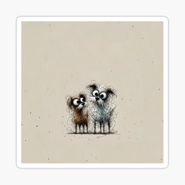 Item preview, Old Friends - Scribble Pals: Quirky Dog Companions designed and sold by Michael van der Hoorn.