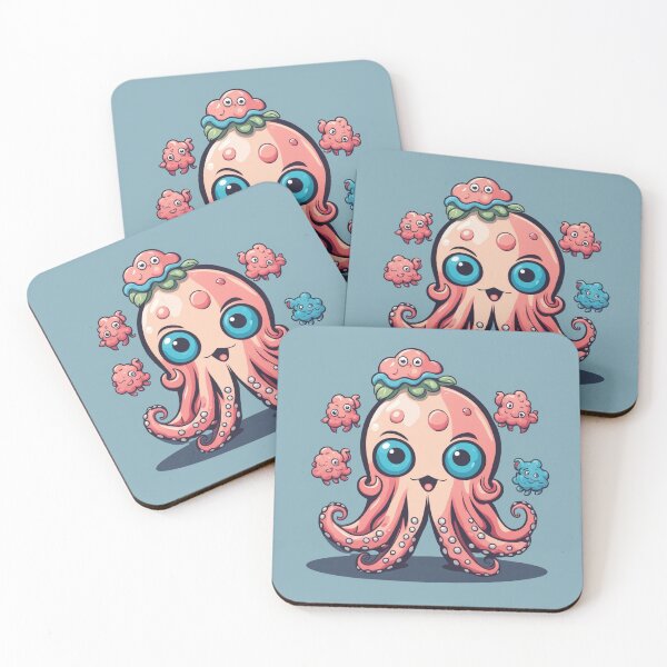 Item preview, Cute Octopus Monster with Brain Cartoon Vector Icon Illustration designed and sold by hjian8219.