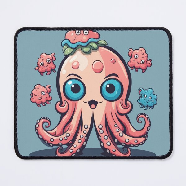 Item preview, Cute Octopus Monster with Brain Cartoon Vector Icon Illustration designed and sold by hjian8219.