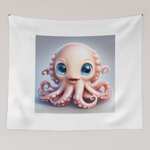 Item preview, Cute Octopus Monster with Brain Cartoon Vector Icon Illustration designed and sold by hjian8219.