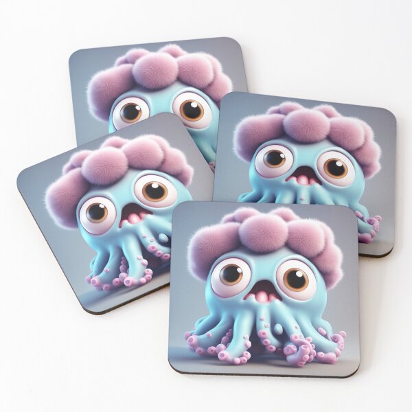 Item preview, Cute Octopus Monster with Brain Cartoon Vector Icon Illustration designed and sold by hjian8219.