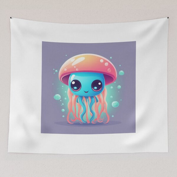 Item preview, Cute Alien with Jellyfish Alien Cartoon Vector Icon Illustration designed and sold by hjian8219.