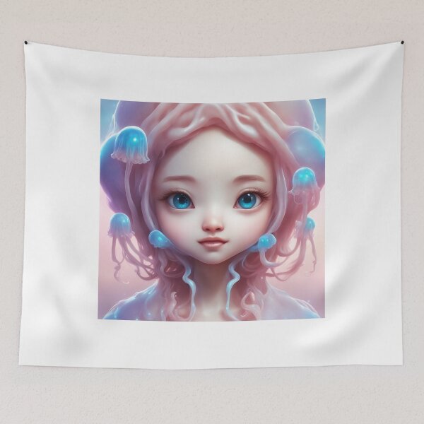 Item preview, Cute Alien with Jellyfish Alien Cartoon Vector Icon Illustration designed and sold by hjian8219.
