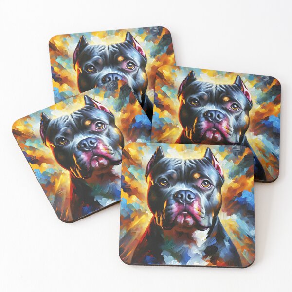 Item preview, American Bully Pitbull Dog Acrylic Print Pet Portrait Pet Lovers designed and sold by Puppy Puzzles Plus.