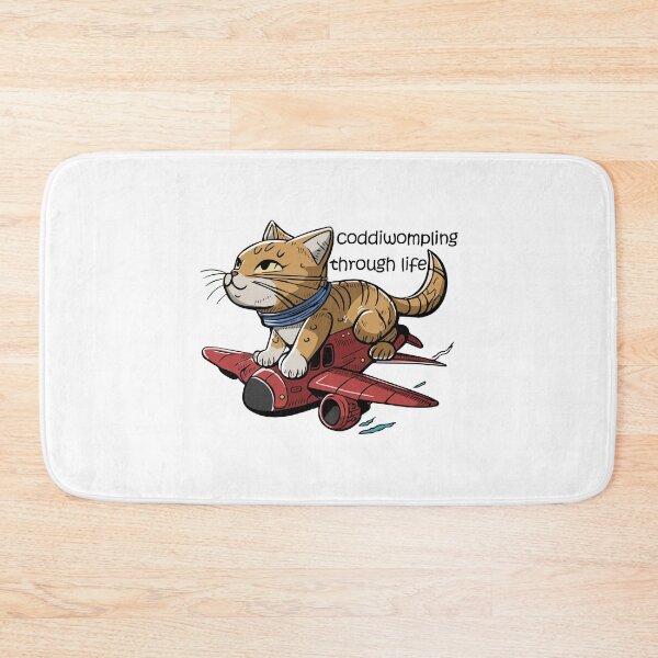 Item preview, coddiwompling through life with cat on plane cartoon designed and sold by EmeraldeaArt.