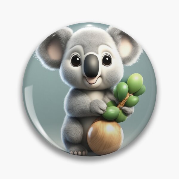 Item preview, Cute Baby Koala Holding Branch with Wood Balloon Cartoon Vector Icon Illustration designed and sold by hjian8219.