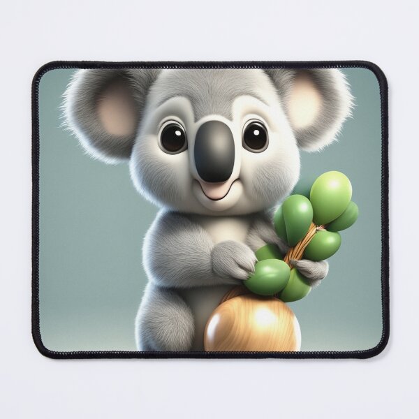 Item preview, Cute Baby Koala Holding Branch with Wood Balloon Cartoon Vector Icon Illustration designed and sold by hjian8219.