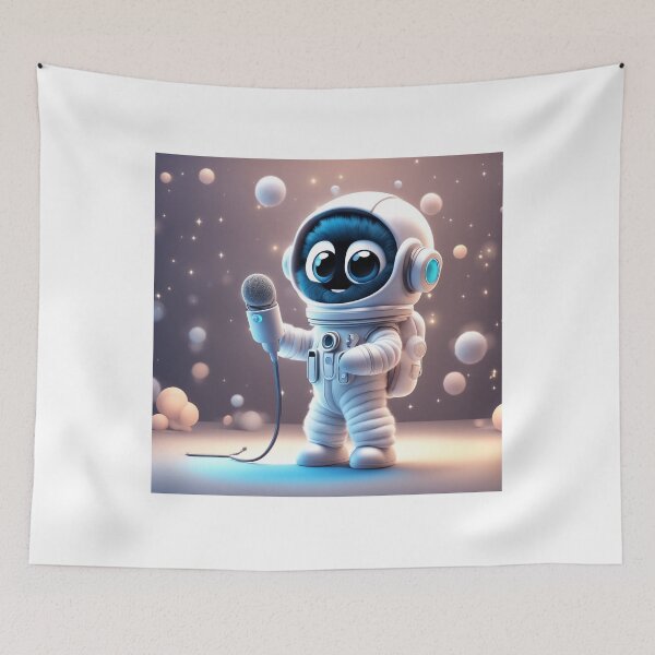 Item preview, Cute Astronaut Singing with Microphone Cartoon Vector Icon Illustration designed and sold by hjian8219.