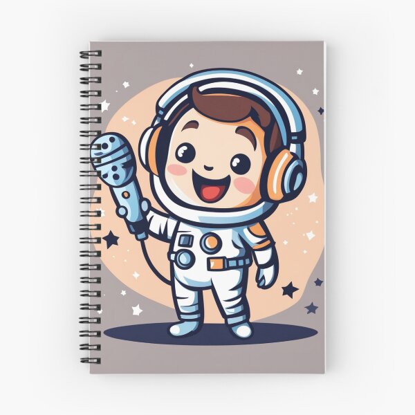 Item preview, Cute Astronaut Singing with Microphone Cartoon Vector Icon Illustration designed and sold by hjian8219.