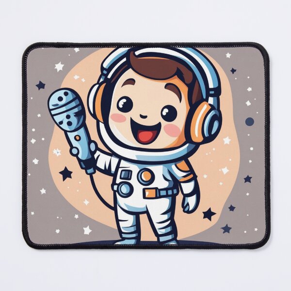 Item preview, Cute Astronaut Singing with Microphone Cartoon Vector Icon Illustration designed and sold by hjian8219.
