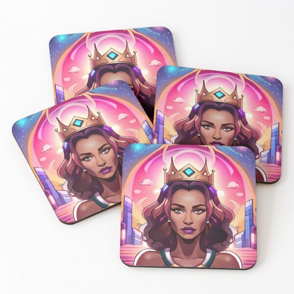 Item preview, Fabulous Woman Pink Cyberpunk Neon Retro Goddess designed and sold by Melan Designs.