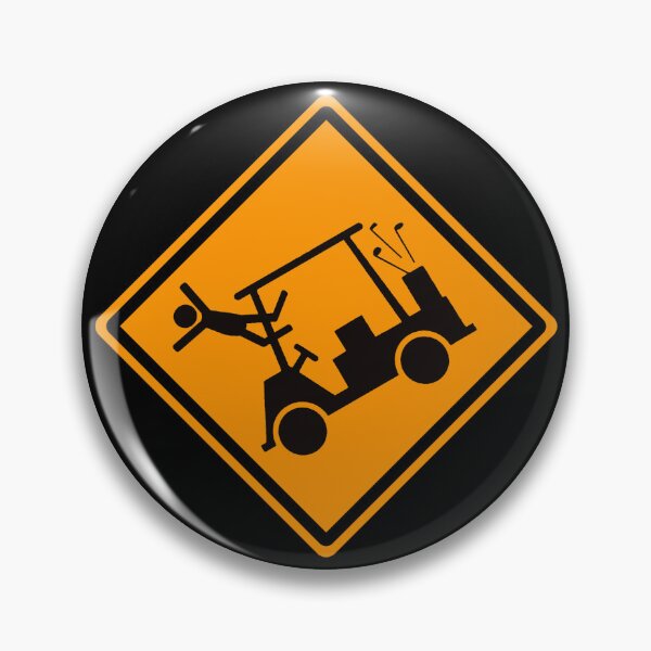 Item preview, Golf Cart Crashing Warning Sign designed and sold by ghosthousedsign.
