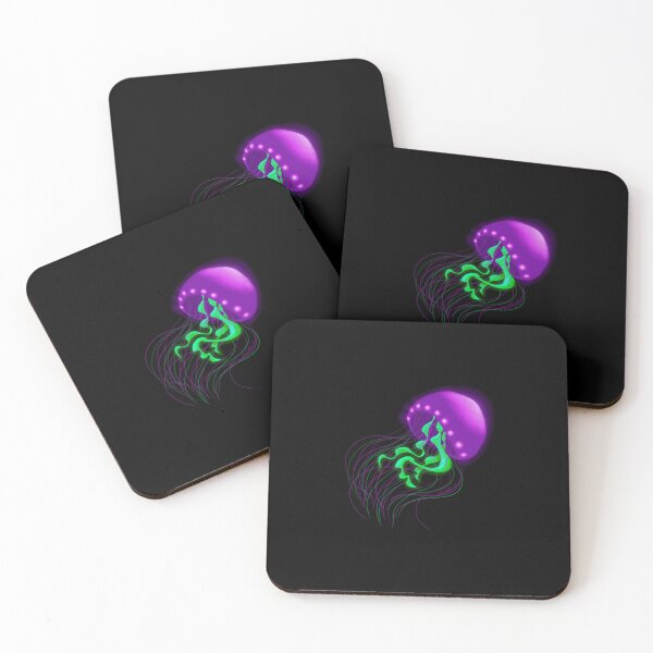 Item preview, Glowing Green and Purple Deep Sea Jellyfish Mermaid designed and sold by Bridget Vincent.