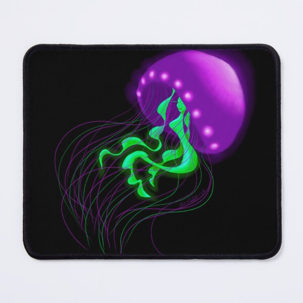 Item preview, Glowing Green and Purple Deep Sea Jellyfish Mermaid designed and sold by Bridget Vincent.