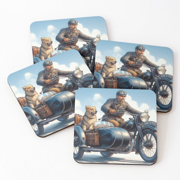 Item preview, Motorcycle Rider with his Dog in the Sidecar designed and sold by Halifaxartguy.