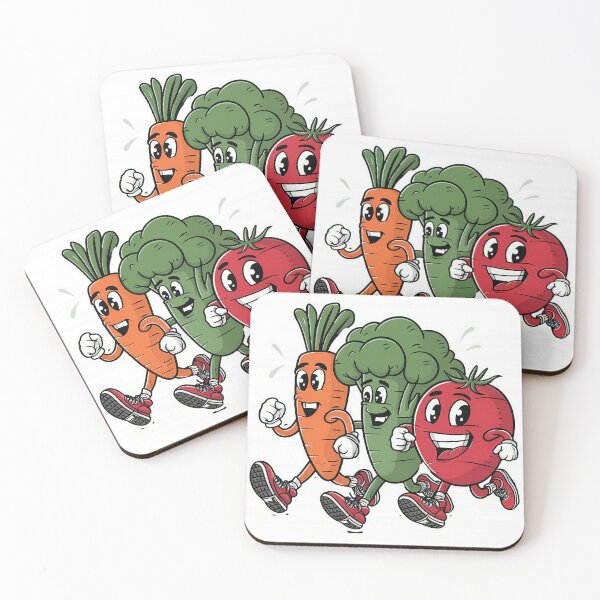 Item preview, Running Veggie Trio: Carrot, Broccoli, and Tomato Cartoon designed and sold by Bmd4Fitness.