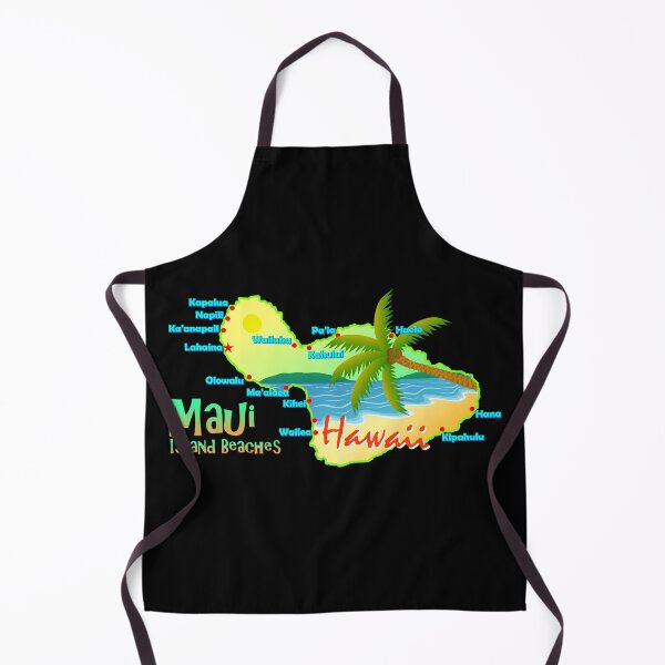 Item preview, Maui Island Map Beaches, Hawaii Tropical Summer Vibes designed and sold by ArtNoveltee.