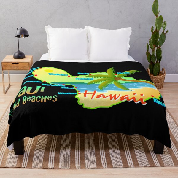 Item preview, Maui Island Map Beaches, Hawaii Tropical Summer Vibes designed and sold by ArtNoveltee.