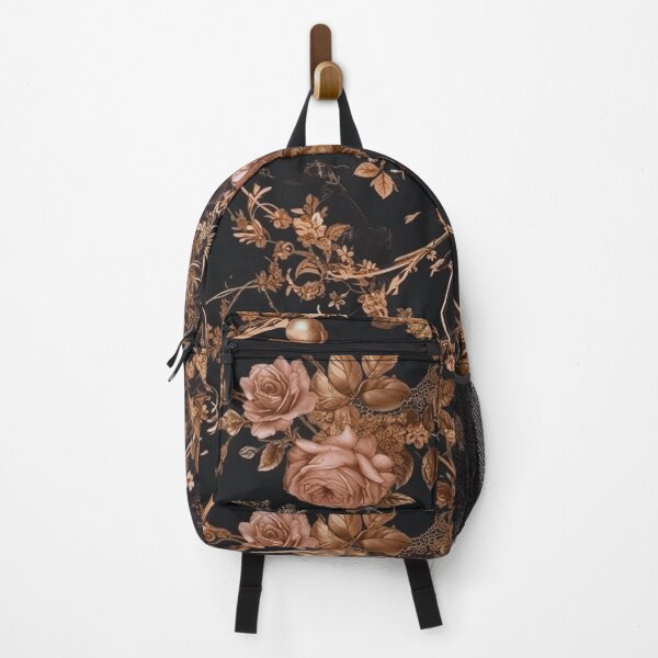 Item preview, Dark Goth Inspired Floral Rose Gold Baroque Print designed and sold by JstPeachy.