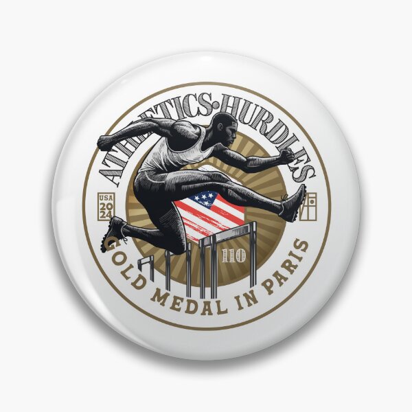 Item preview, 2024 - USA - ATHLETICS - HURDLES 110 - GOLD MEDAL - PARIS - 2 designed and sold by ArtProjectShop.