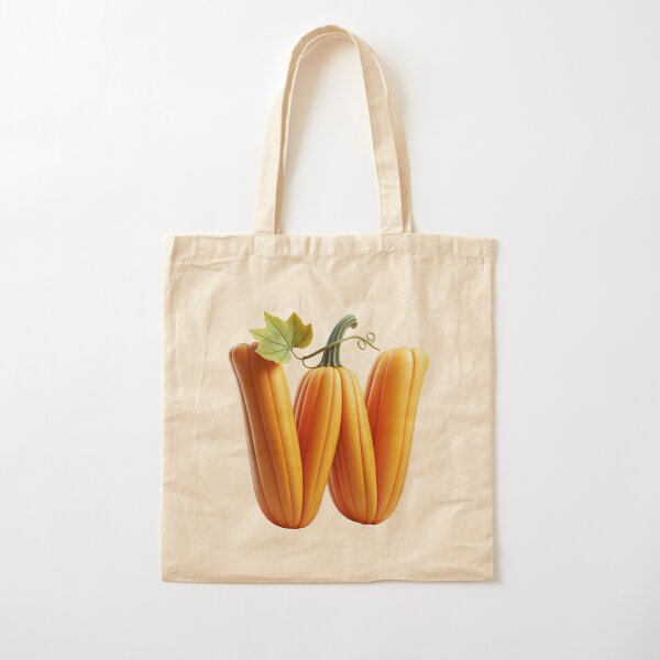 PUMPKIN LETTER W Cotton Tote Bag