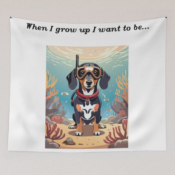 Item preview, When I grow up: Scuba Diver Dachshund designed and sold by KynsaPerow.