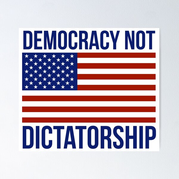 Item preview, Democracy not dictatorship  designed and sold by Rachel the Artist .