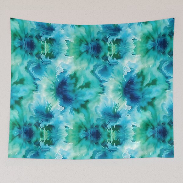 Item preview, 70s RETRO GROOVY TIE DYE ~ Sea Green Blue ~ Hippie Flower Power designed and sold by Spinning Plates 360.