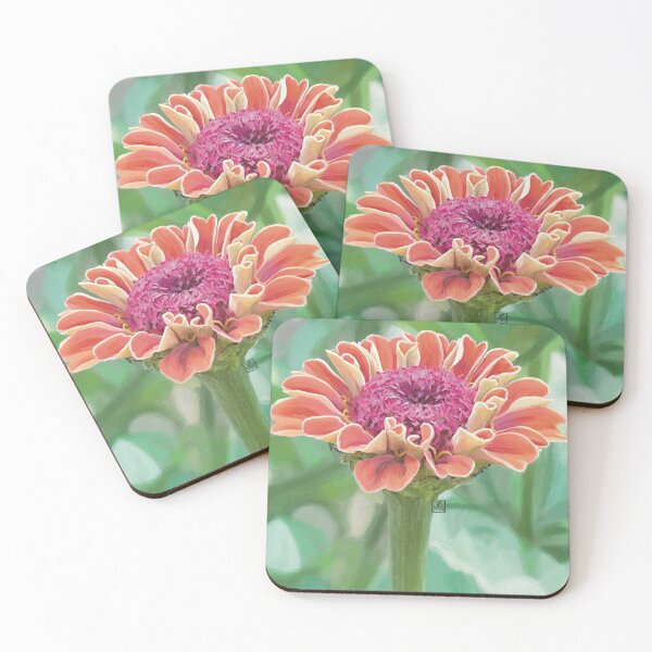 Item preview, Peachy Zinnia  designed and sold by FlyingDogStudio.