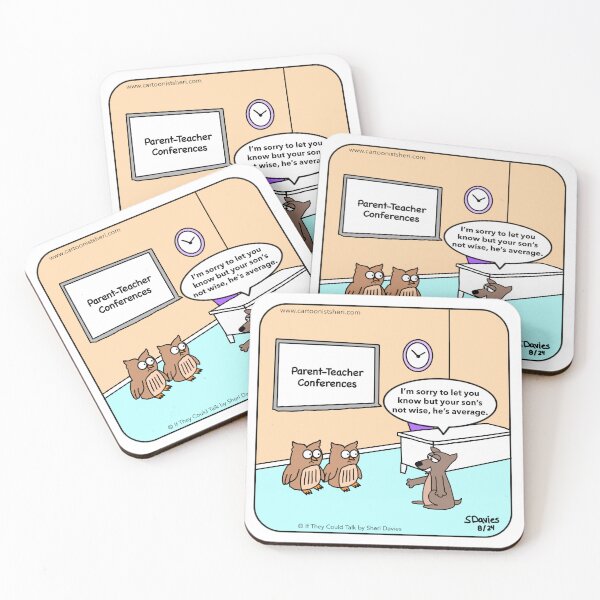 Item preview, Owl Parent Teacher Conference Cartoon designed and sold by CartoonistSheri.