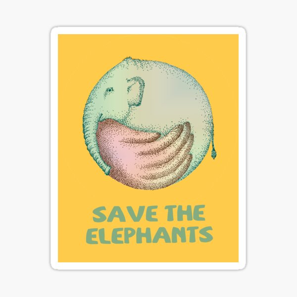 Item preview, Save the elephants designed and sold by Frank J. Art.