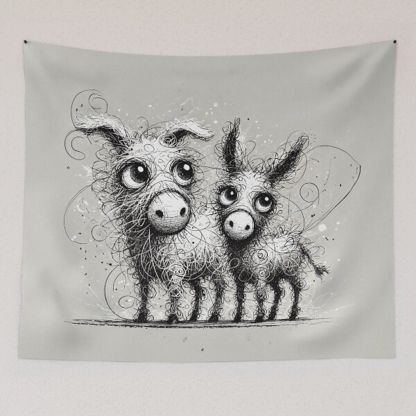 Item preview, Whimsical Scribble Donkeys Duo designed and sold by Michael van der Hoorn.