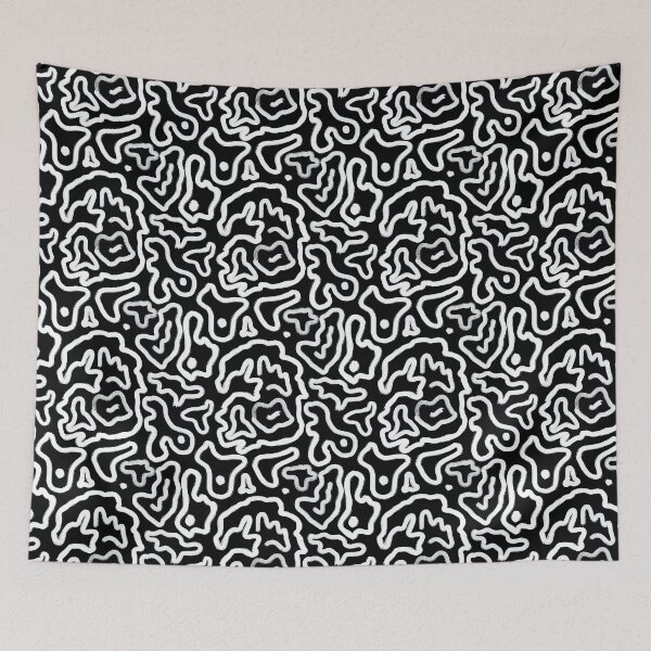 Item preview, Organic Flow Lines Black  designed and sold by pinebluedesign.