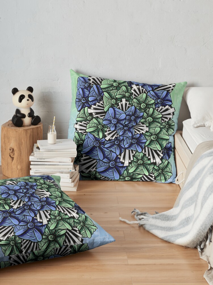 Alternate view of Zentangle Petal-Floodlights Floor Pillow