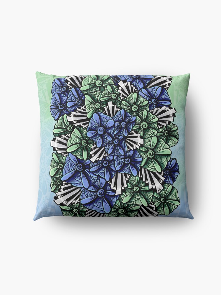 Alternate view of Zentangle Petal-Floodlights Floor Pillow