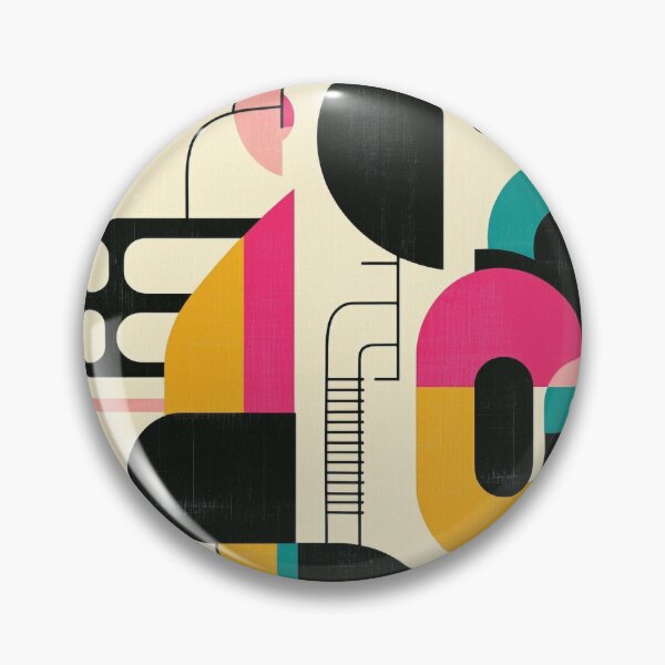 Item preview, Mid-Century Modern Geometric Pattern with Retro-Futuristic Elements designed and sold by PaintbrushPlace.