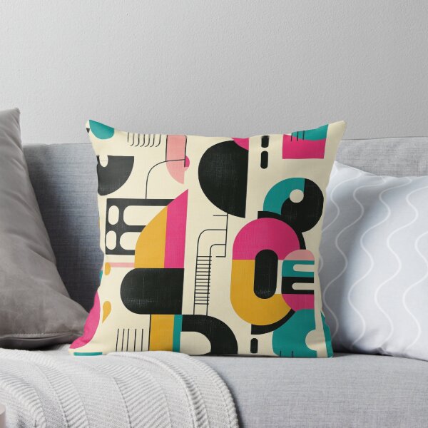 Item preview, Mid-Century Modern Geometric Pattern with Retro-Futuristic Elements designed and sold by PaintbrushPlace.