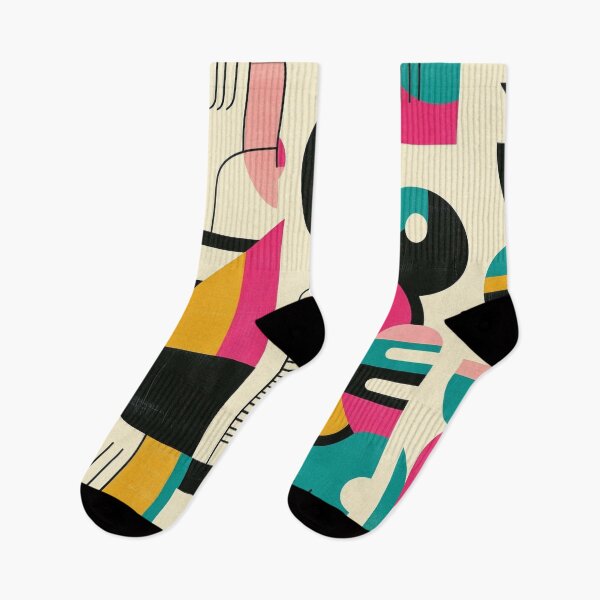 Item preview, Mid-Century Modern Geometric Pattern with Retro-Futuristic Elements designed and sold by PaintbrushPlace.