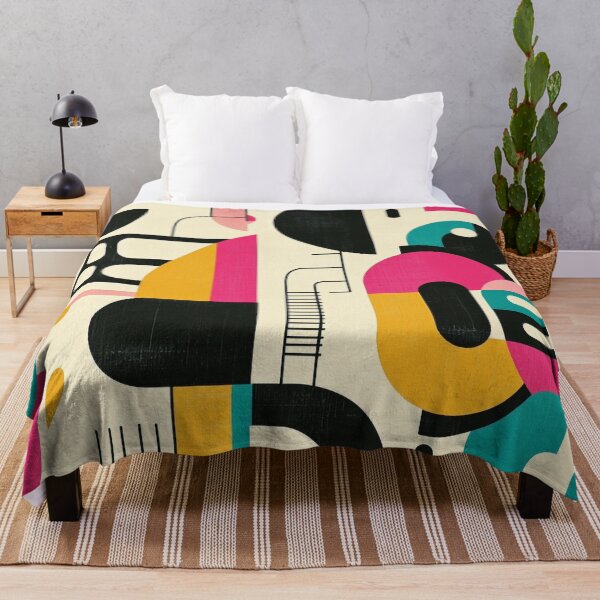 Item preview, Mid-Century Modern Geometric Pattern with Retro-Futuristic Elements designed and sold by PaintbrushPlace.