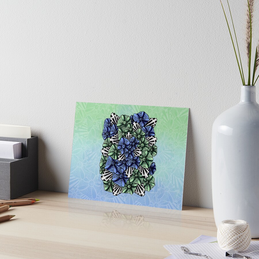 Zentangle Petal-Floodlights Art Board Print