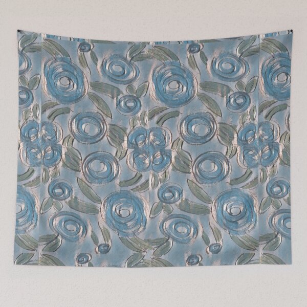 Item preview, Roses Blue in Silver By Amanda designed and sold by LavishWithLove.