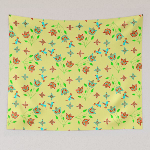 Item preview, Yellow Hummingbird Floral designed and sold by Niibidoon.