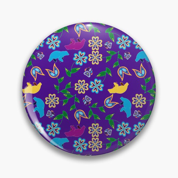 Item preview, Purple Bear Hummingbird Floral designed and sold by Niibidoon.