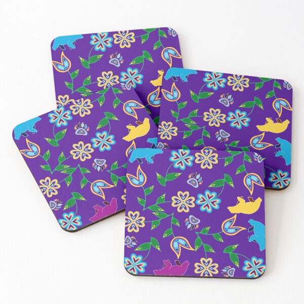Item preview, Purple Bear Hummingbird Floral designed and sold by Niibidoon.