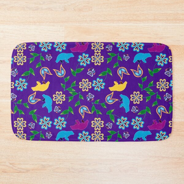 Item preview, Purple Bear Hummingbird Floral designed and sold by Niibidoon.