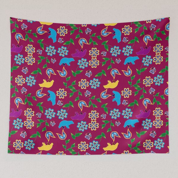 Item preview, Red Bear Hummingbird Floral designed and sold by Niibidoon.