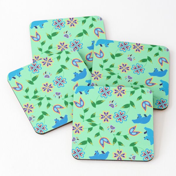 Item preview, Green Bear Hummingbird Floral designed and sold by Niibidoon.