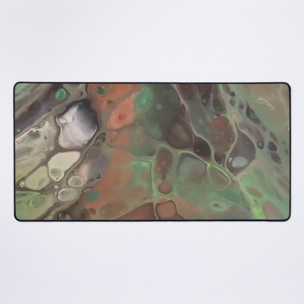 Aperçu de l'œuvre Goop vert et marron créée et vendue par AmyAbstractArt.