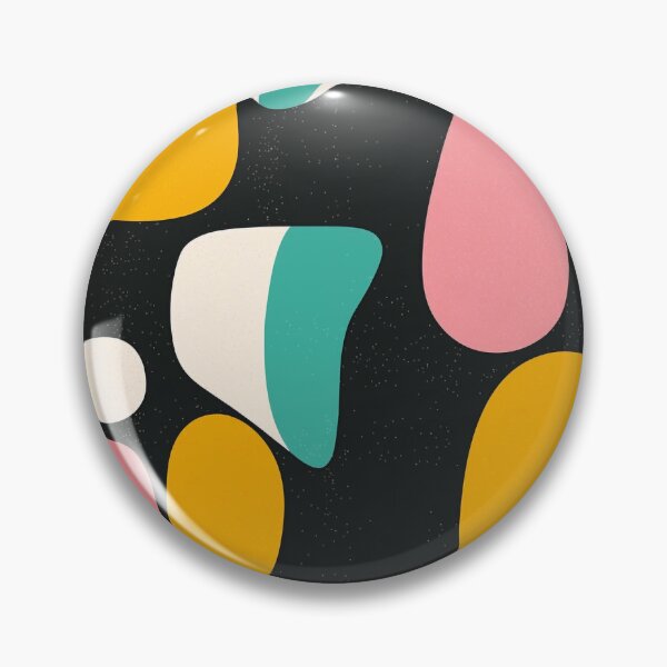 Artikelvorschau, Mid-Century Modern-Muster mit kräftigen Formen und Punkten in leuchtenden Farben entworfen und verkauft von PaintbrushPlace.